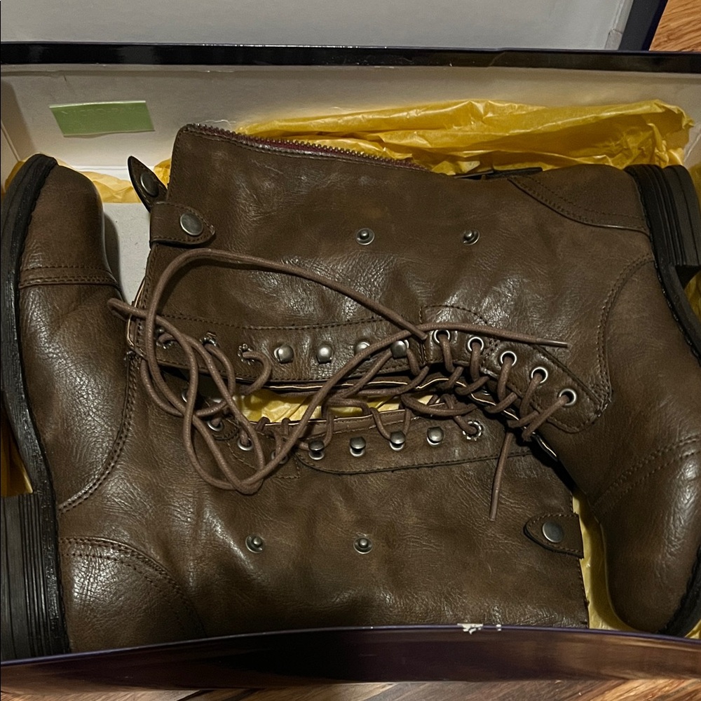 Madden Girl Brown Lace Up Boots